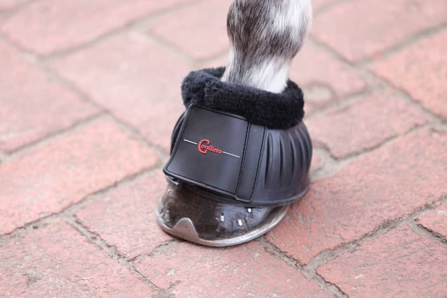 Kaloszki gumowe dla konia Teddy Fleece czarne Pony Covalliero