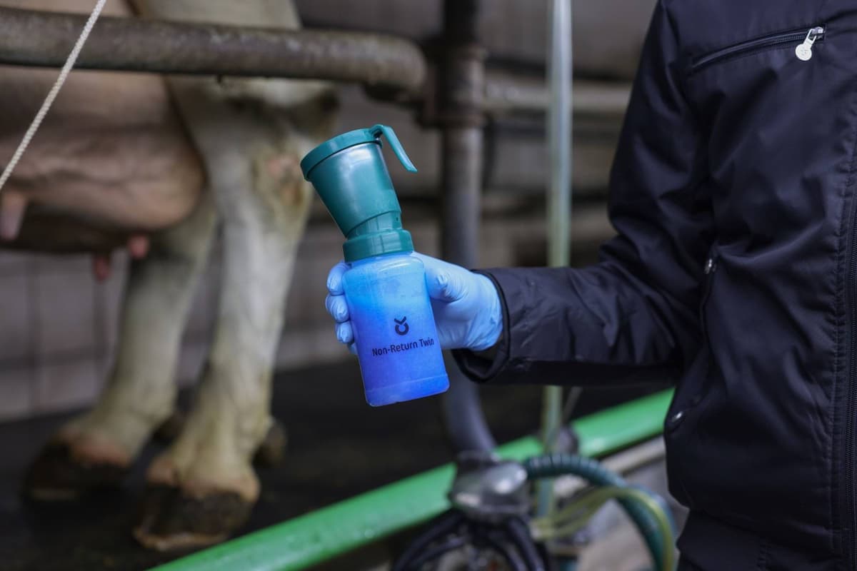 Kubek do dezynfekcji strzyków Twin 300 ml zielony Kerbl