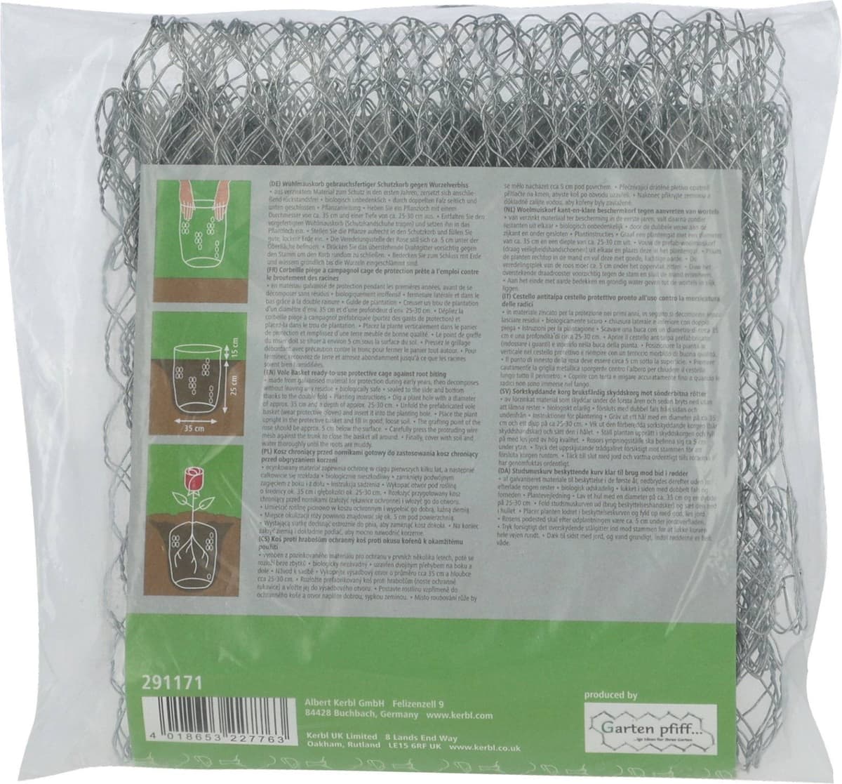 Kosz siateczkowy ocynkowany przeciw kretom i nornicom 35 cm