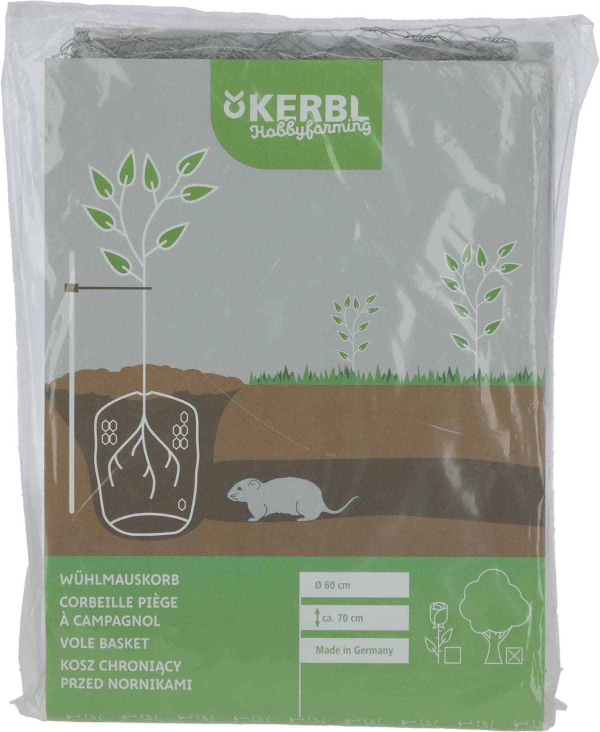 Kosz siateczkowy ocynkowany 60 cm do ochrony przed kretami i nornicami