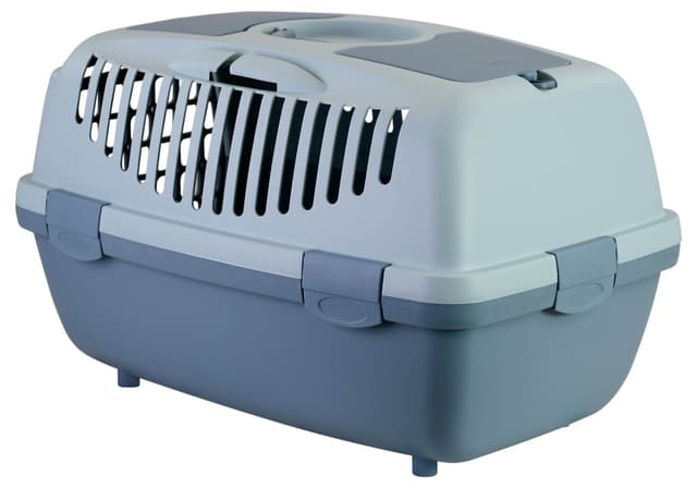 Transporter Gulliver 2 z plastikowymi drzwiczkami, 55 x 36 x 35 cm, niebieski/szary, 8 kg, Stefanpla