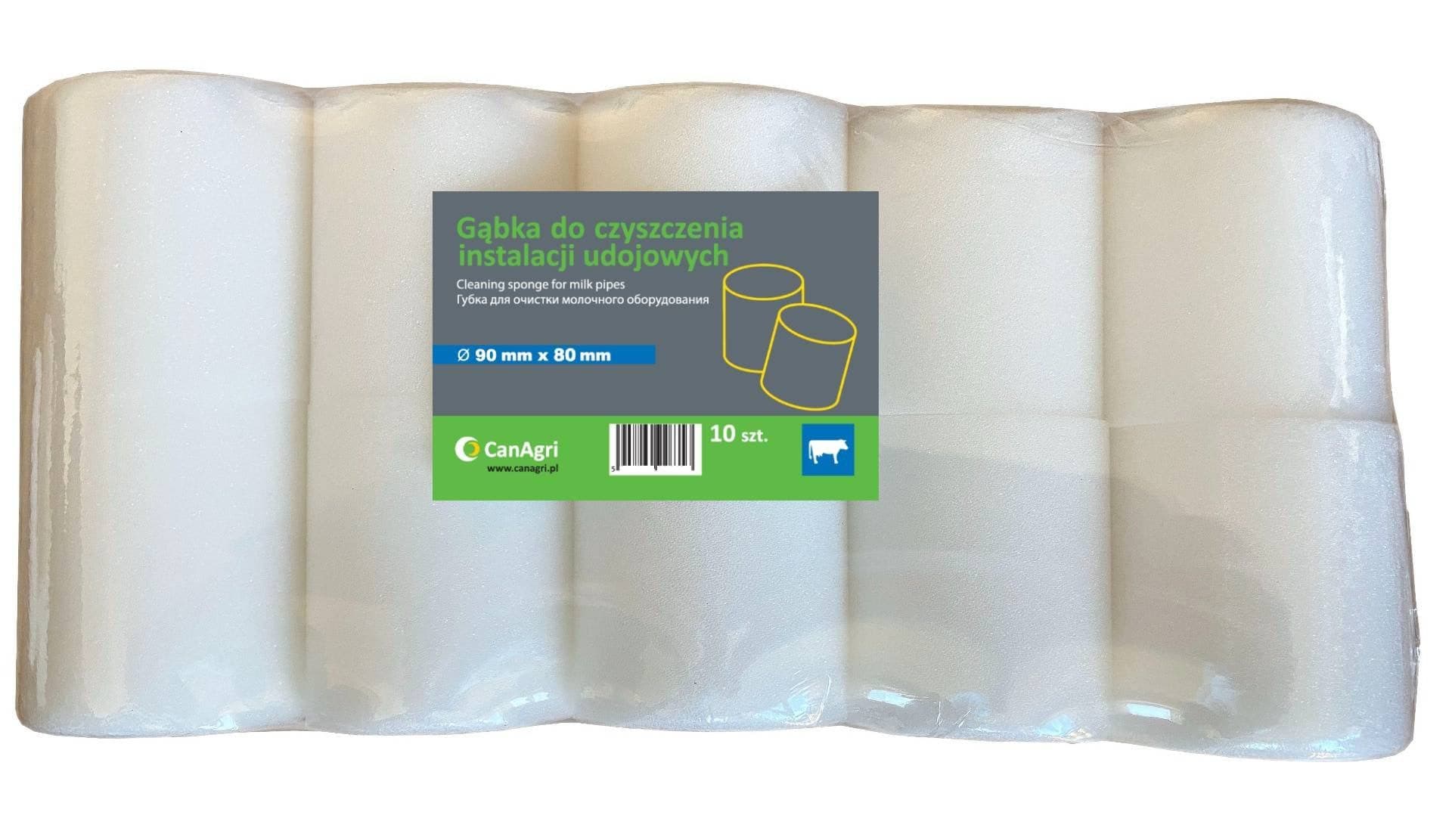 Gąbka do instalacji udojowych 90x80 mm, 10 szt. Can Agri