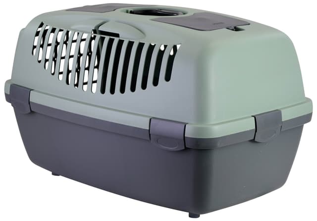 Transporter Gulliver 3 z plastikowymi drzwiczkami, 61 x 40 x 38 cm, szary/zielony, 12 kg, Stefanplas