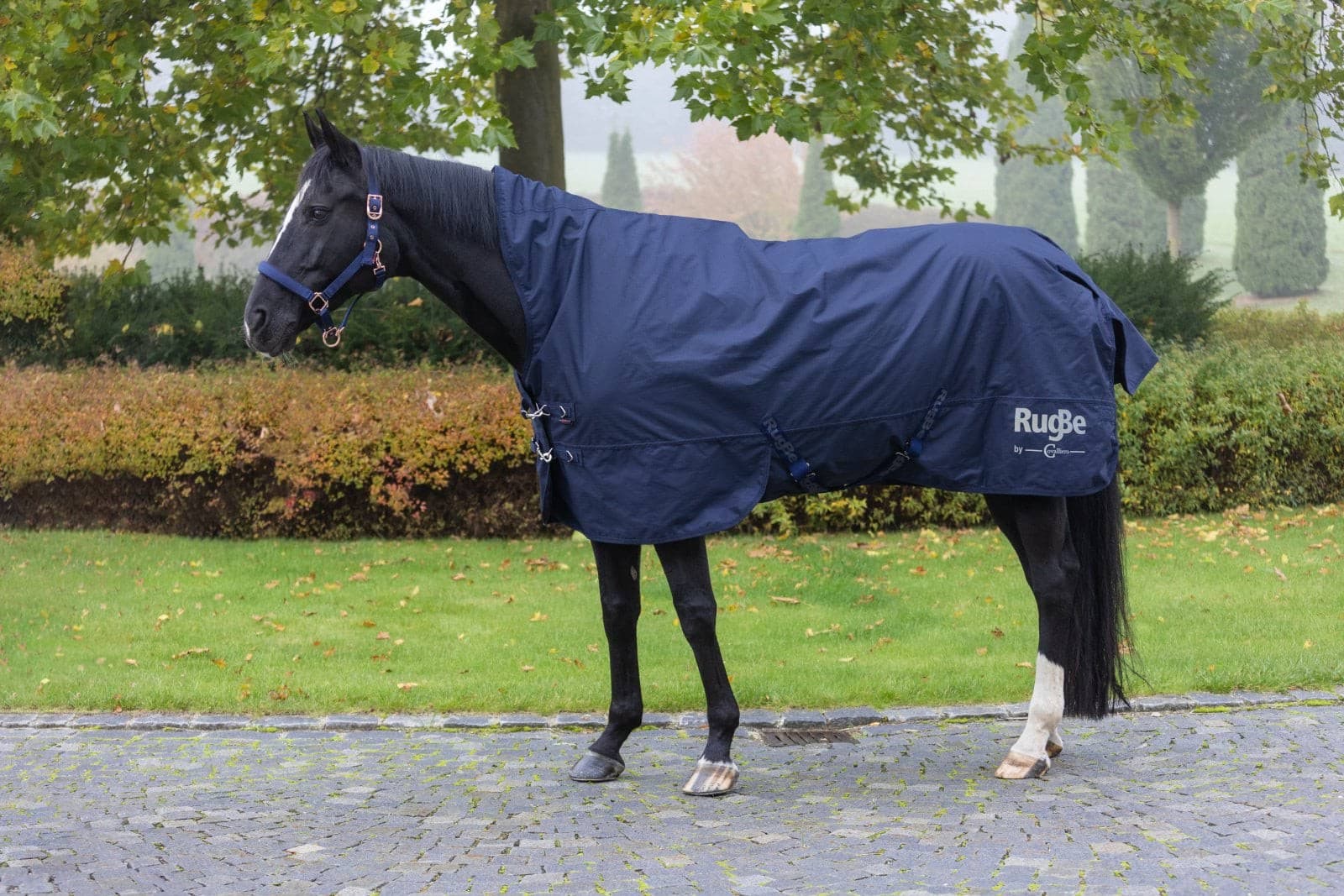 Derka przeciwdeszczowa RugBe HighNeck, granatowa, 165 cm