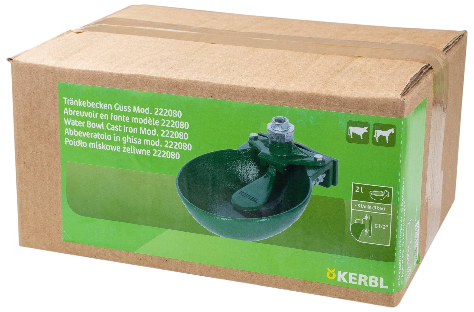 Poidło miskowe żeliwne Kerbl, 2L, oliwkowe