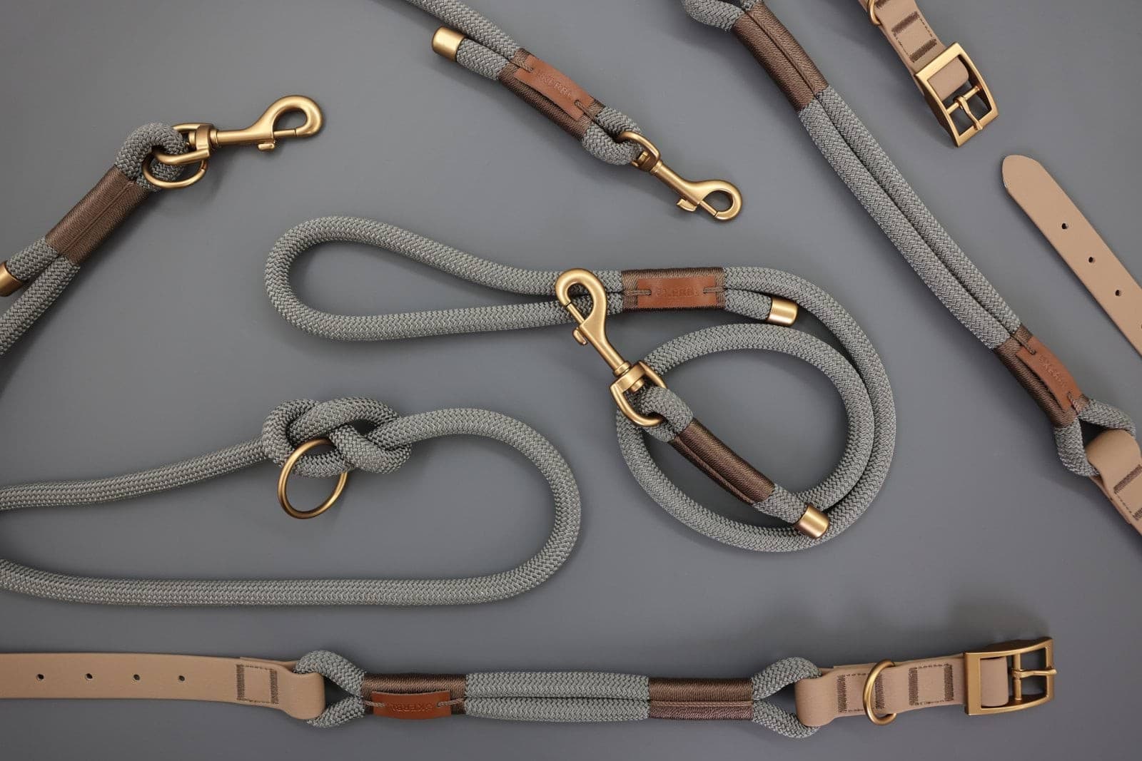 Smycz miejska dla psa Monte Carlo 100 cm x 12 mm szaro-brązowa Kerbl