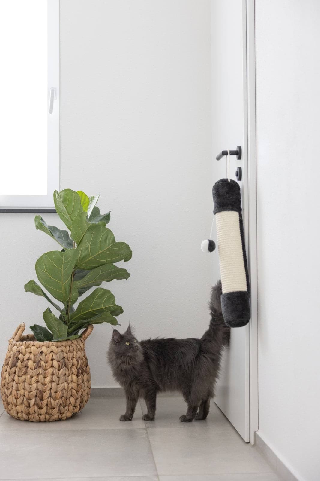 Drapak zawieszany dla kota z sizalu Soft 54 cm czarno-biały Kerbl