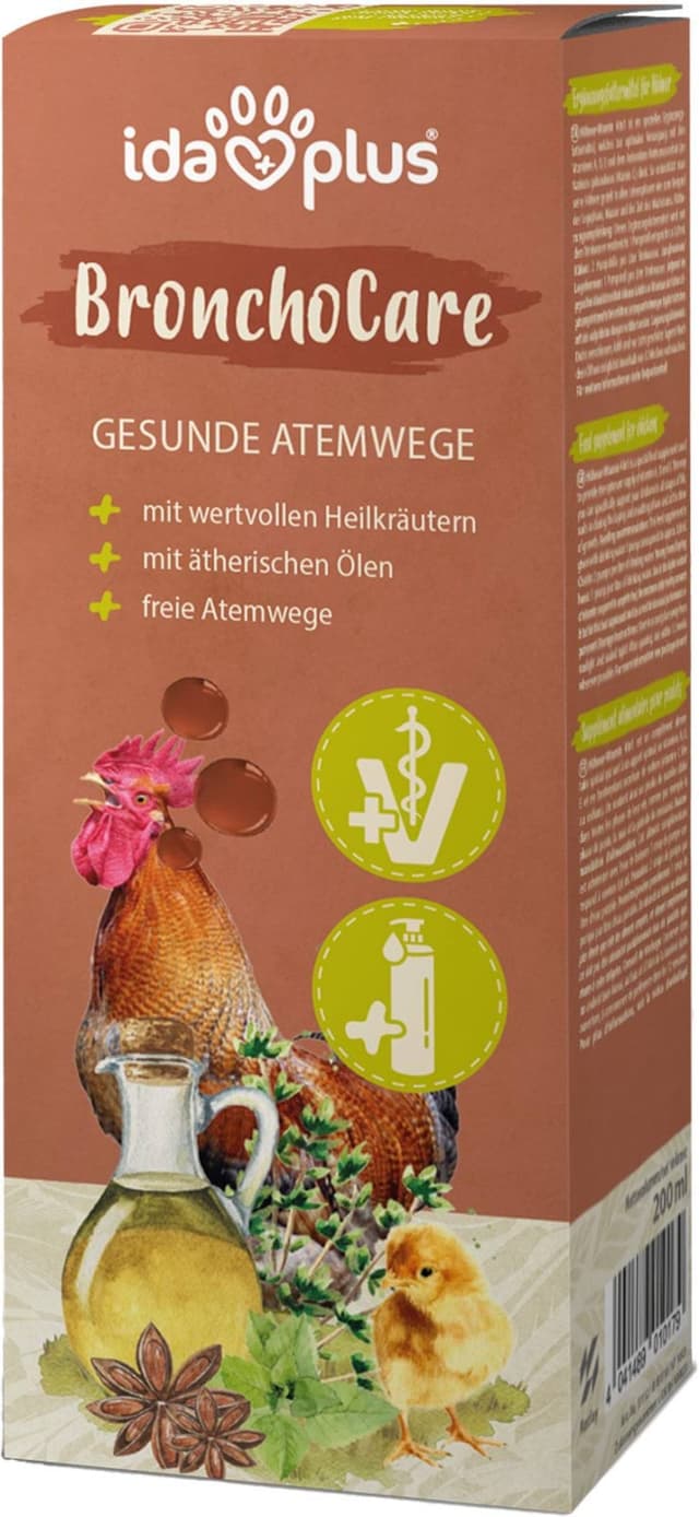 Suplement BronchoCare, dla kur, przepiórek i innych ptaków drobiowych, 200 ml, IdaPlus