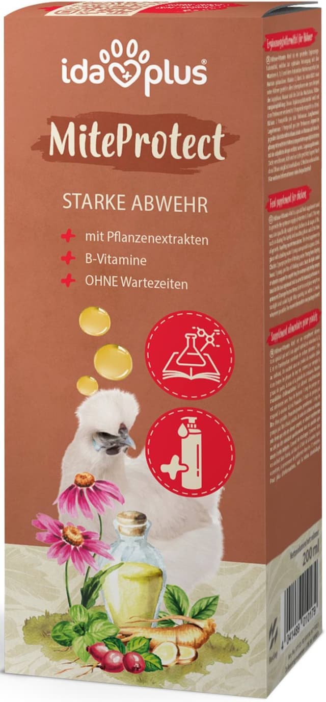 Suplement MiteProtect, dla kur, przepiórek i innych ptaków drobiowych, 200 ml, IdaPlus