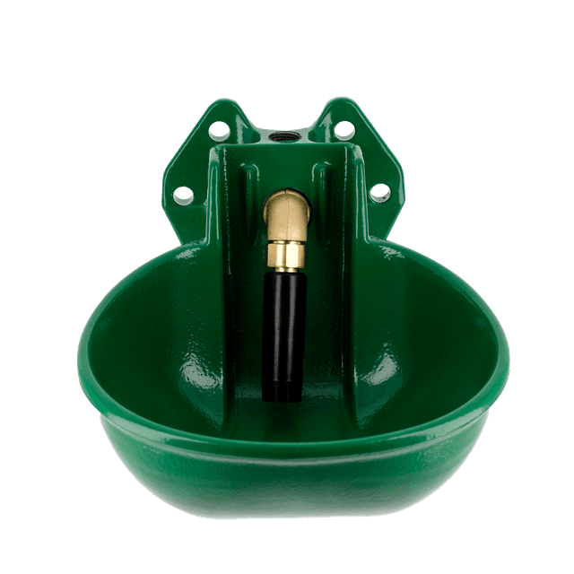 Poidło miskowe żeliwne Kerbl 2,5L oliwkowe dla bydła i koni