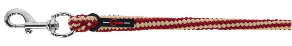 Uwiąz dla konia Hippo 200 cm, czerwony/beżowy, karabińczyk