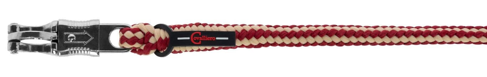 Uwiąz dla konia Hippo bezpieczny karabińczyk 200 cm bordowy/beżowy