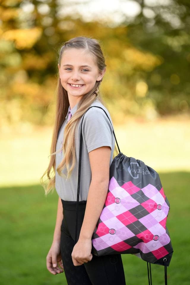 Worek zestaw do czyszczenia konia Lili różowy/szary Covalliero Kids