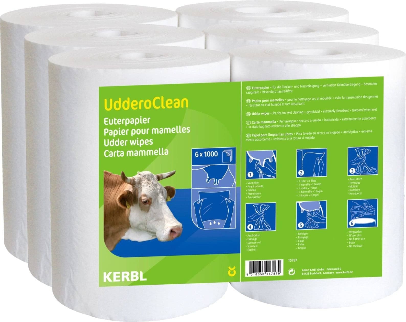 Papier higieniczny Uddero Clean dla wymion, Kerbl
