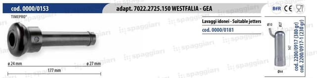 Guma strzykowa Westfalia WK2 7022.2725.150 19 mm 4 szt Spaggiari