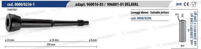 Guma strzykowa Alfa Laval 8 mm krótki kubek Z, 4 sztuki Spaggiari