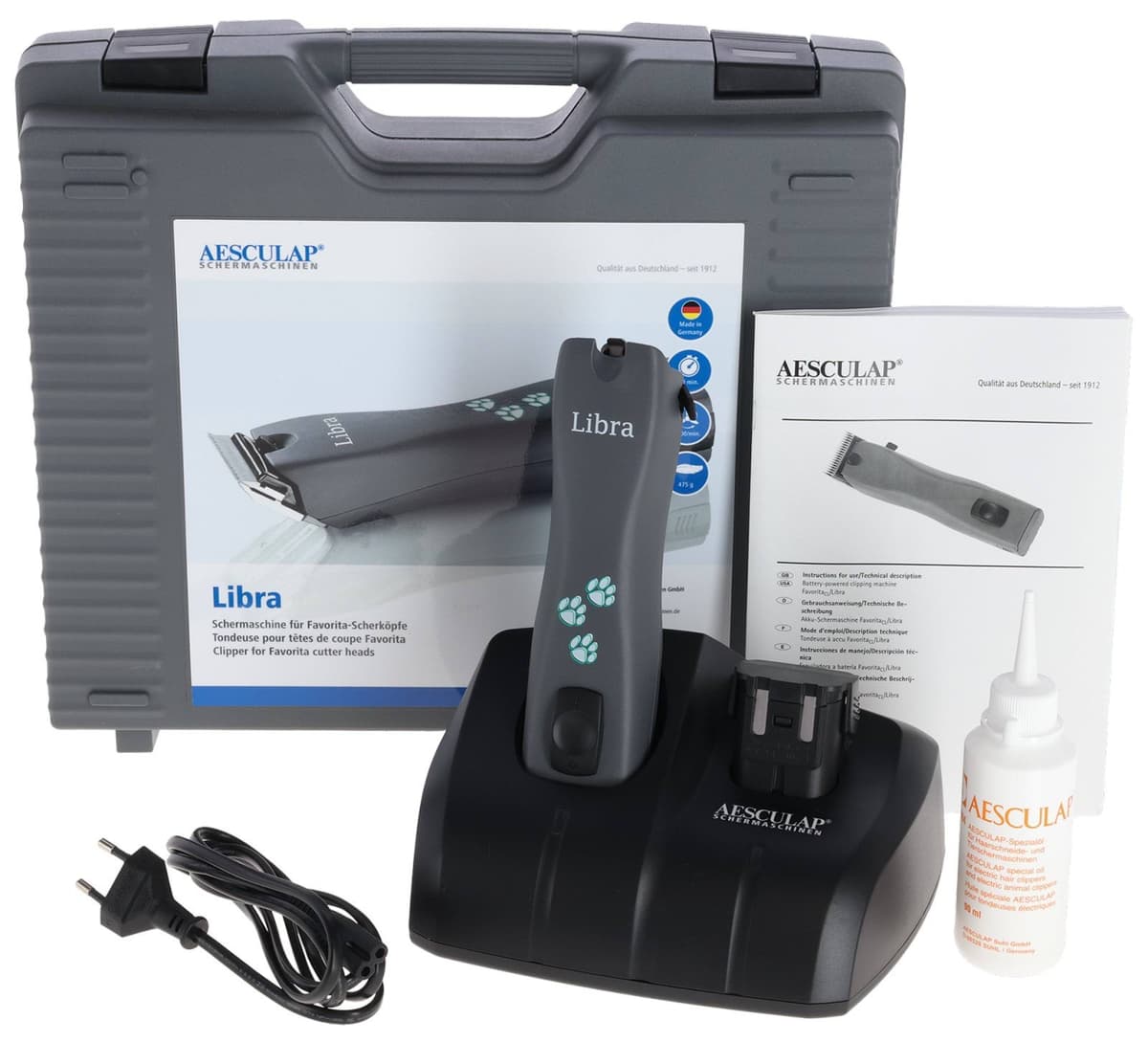 Maszynka do strzyżenia weterynaryjna Libra 2 akumulatory szary Aesculap
