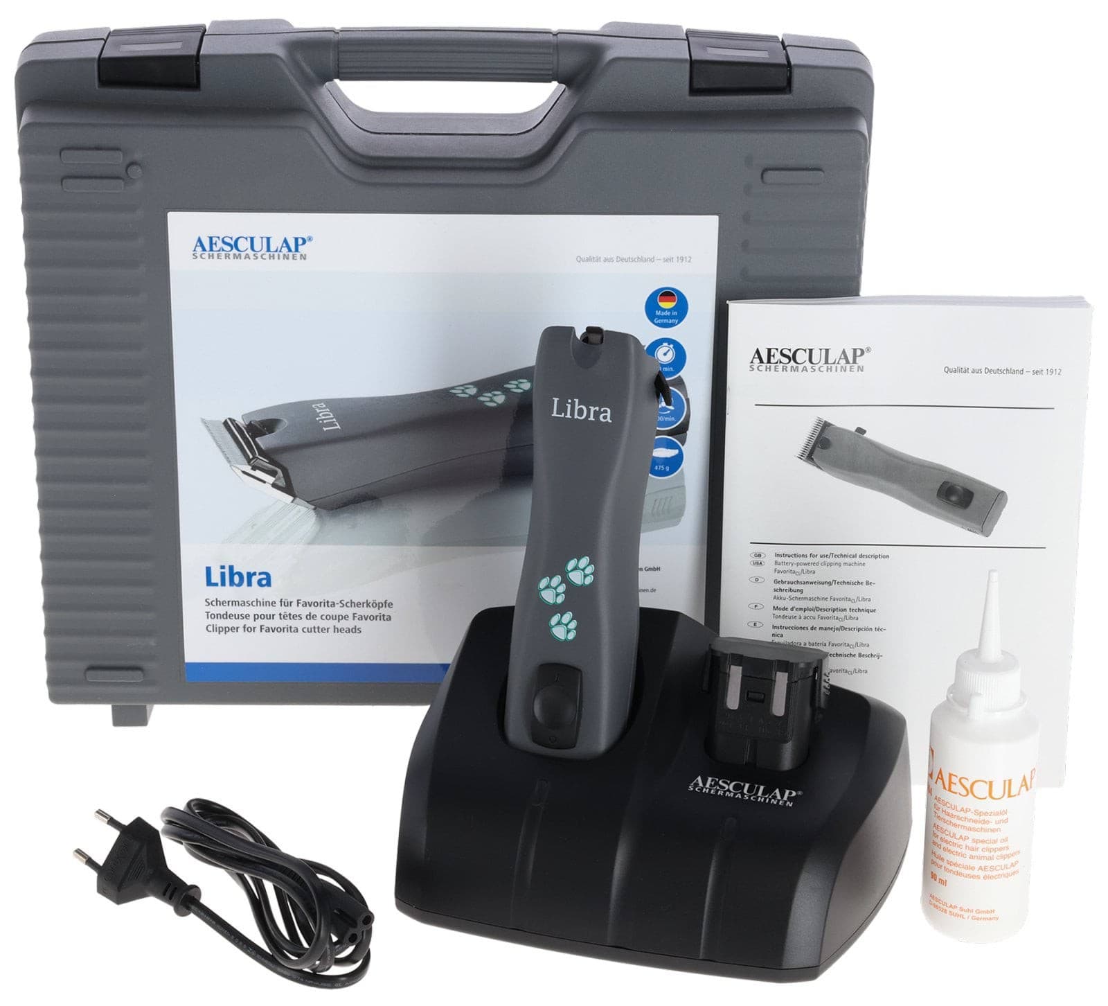 Maszynka do strzyżenia weterynaryjna Libra 2 akumulatory szary Aesculap