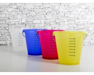 Wiadro do pojenia cieląt, "Food Safe", ze skalą, 8 l, transparentne, różowe, Kerbl