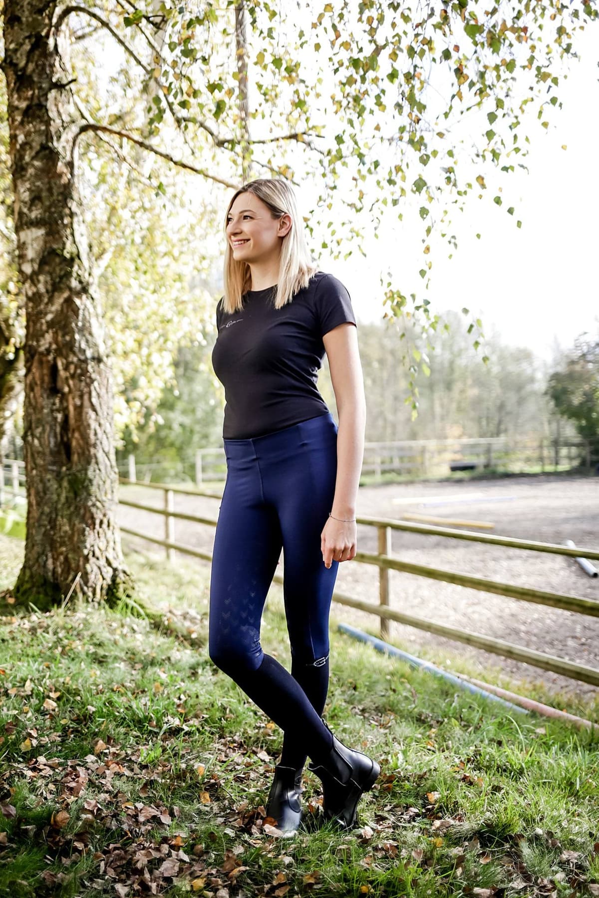 Legginsy jeździeckie Equona dziecięce granatowe 140/146