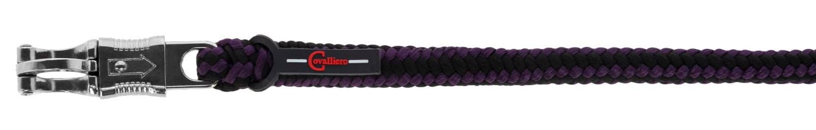 Uwiąz dla konia Hippo z karabińczykiem - bakłażan/antracyt, 200 cm