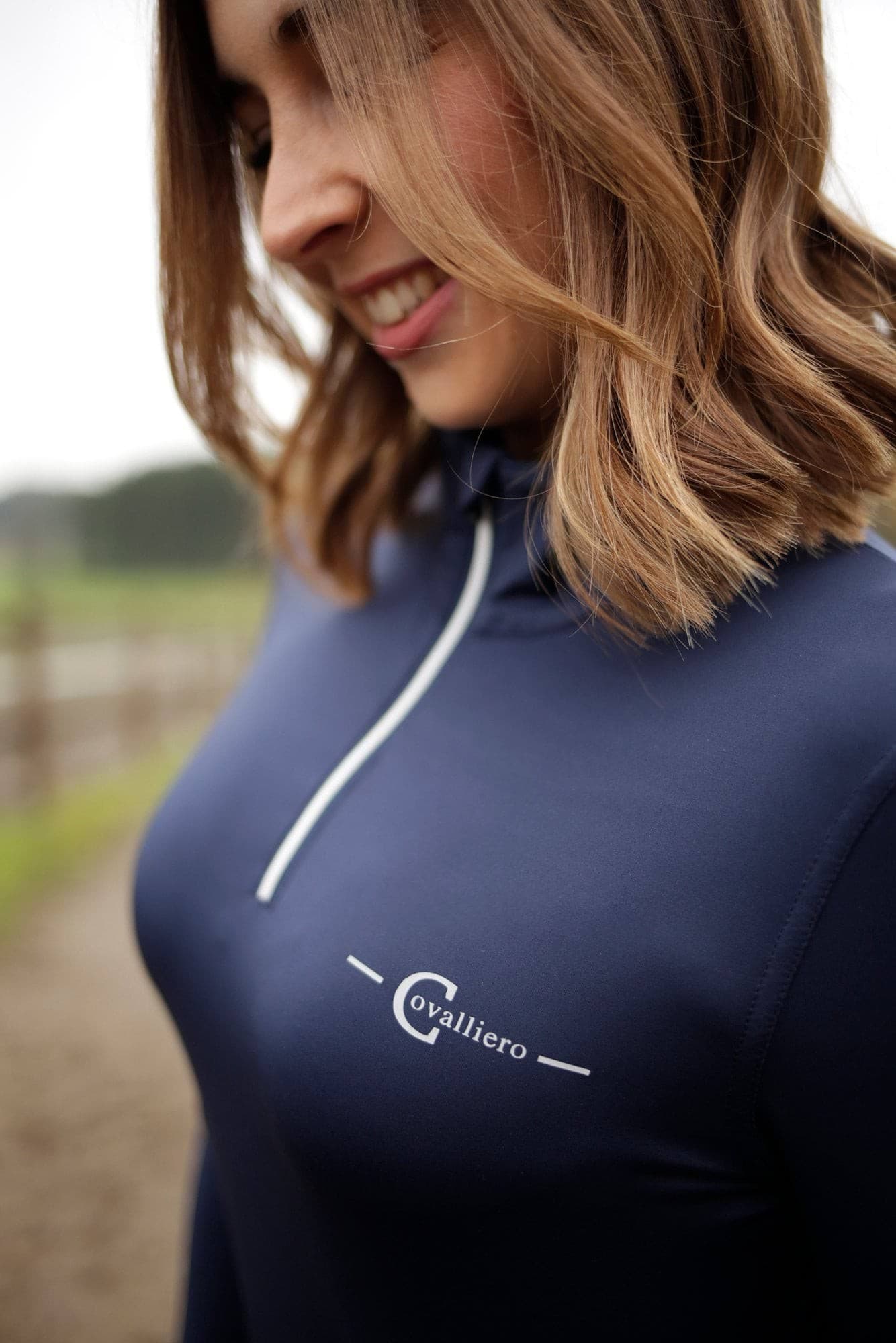 Koszulka jeździecka funkcyjna dla kobiet, granatowa, XXS