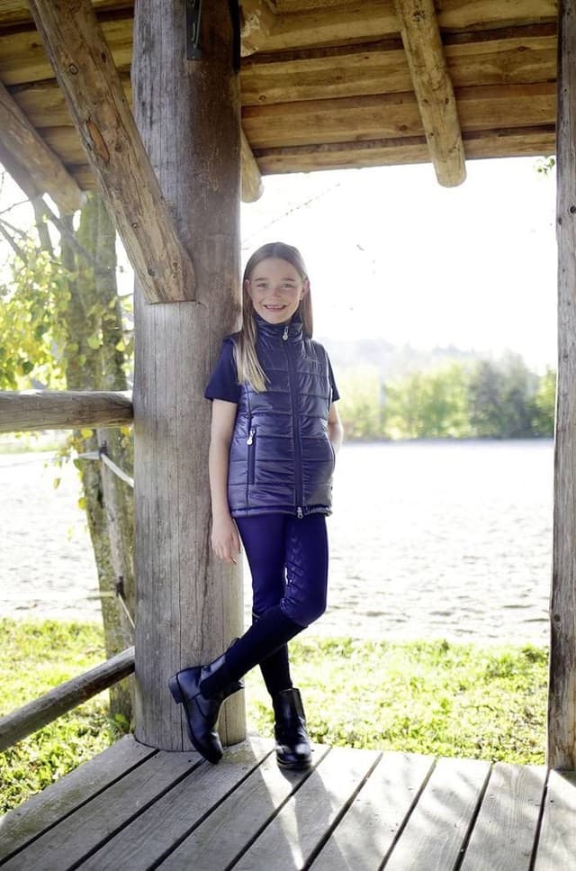 Legginsy jeździeckie dziecięce Equona granatowe 128/134