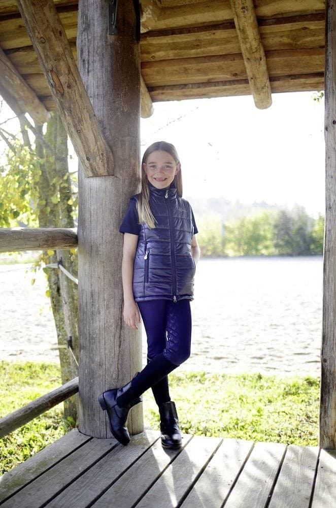 Legginsy jeździeckie Equona dziecięce granatowe 116/122