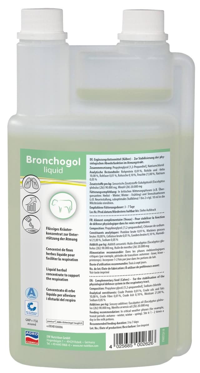 Bronchogol – Preparat dla Cieląt, 1000 ml