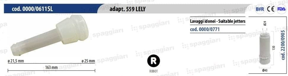 Silikonowa guma strzykowa Spaggiari Lely Ø 13 mm, 4 szt
