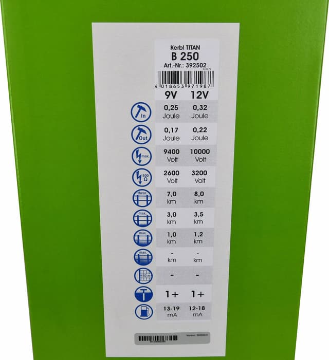 Elektryzator TITAN B 250, dla zwierząt, 0,32 J, Kerbl
