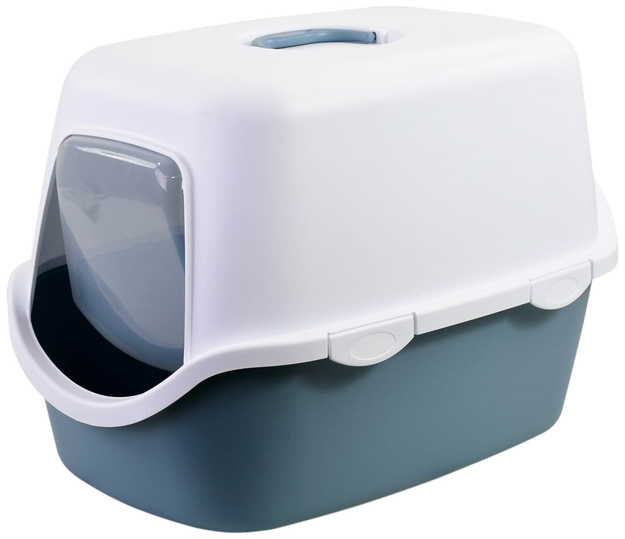 Kuweta zamykana Cathy, biało-niebieska, 56 x 40 x 40 cm, Stefanplast