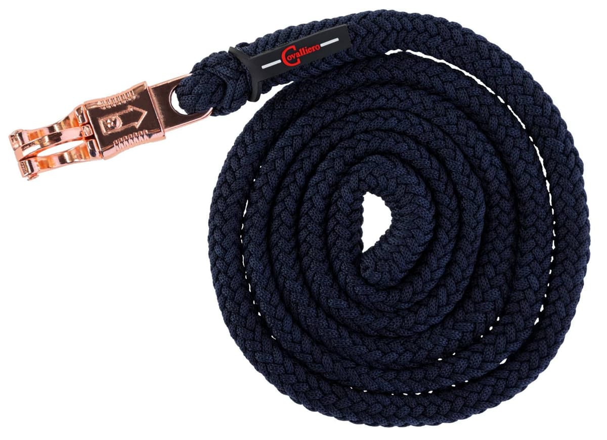 Uwiąz dla konia Classy 200 cm granatowy z bezpiecznym karabińczykiem
