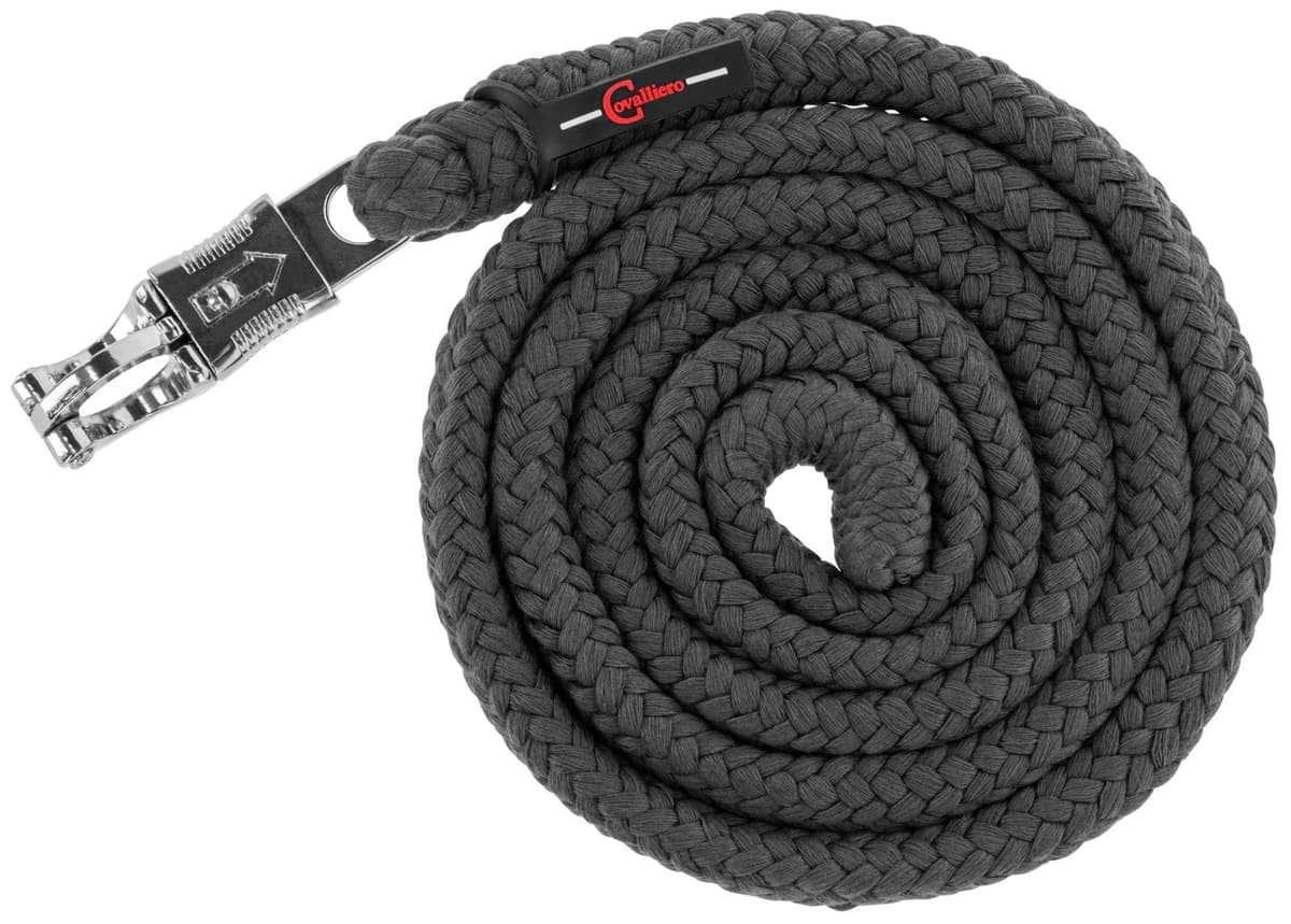 Uwiąz dla konia ClassicSoft 200 cm szary z bezpiecznym karabińczykiem Covalliero