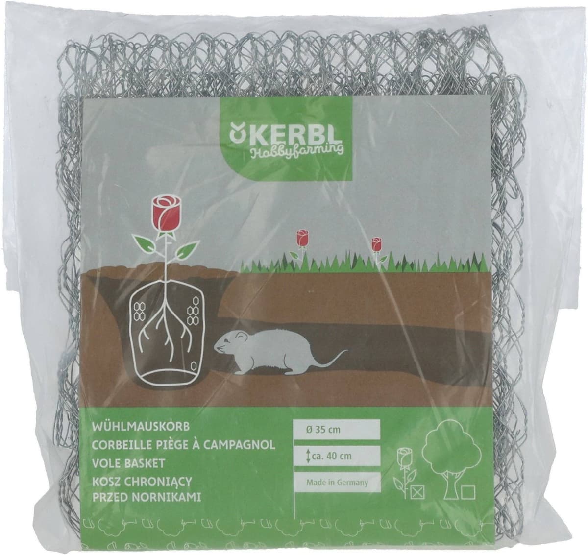 Kosz siateczkowy ocynkowany przeciw kretom i nornicom 35 cm