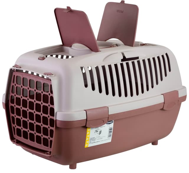 Transporter Gulliver 2 z plastikowymi drzwiczkami, 55 x 36 x 35 cm, różowy/brązowy, 8 kg, Stefanplas