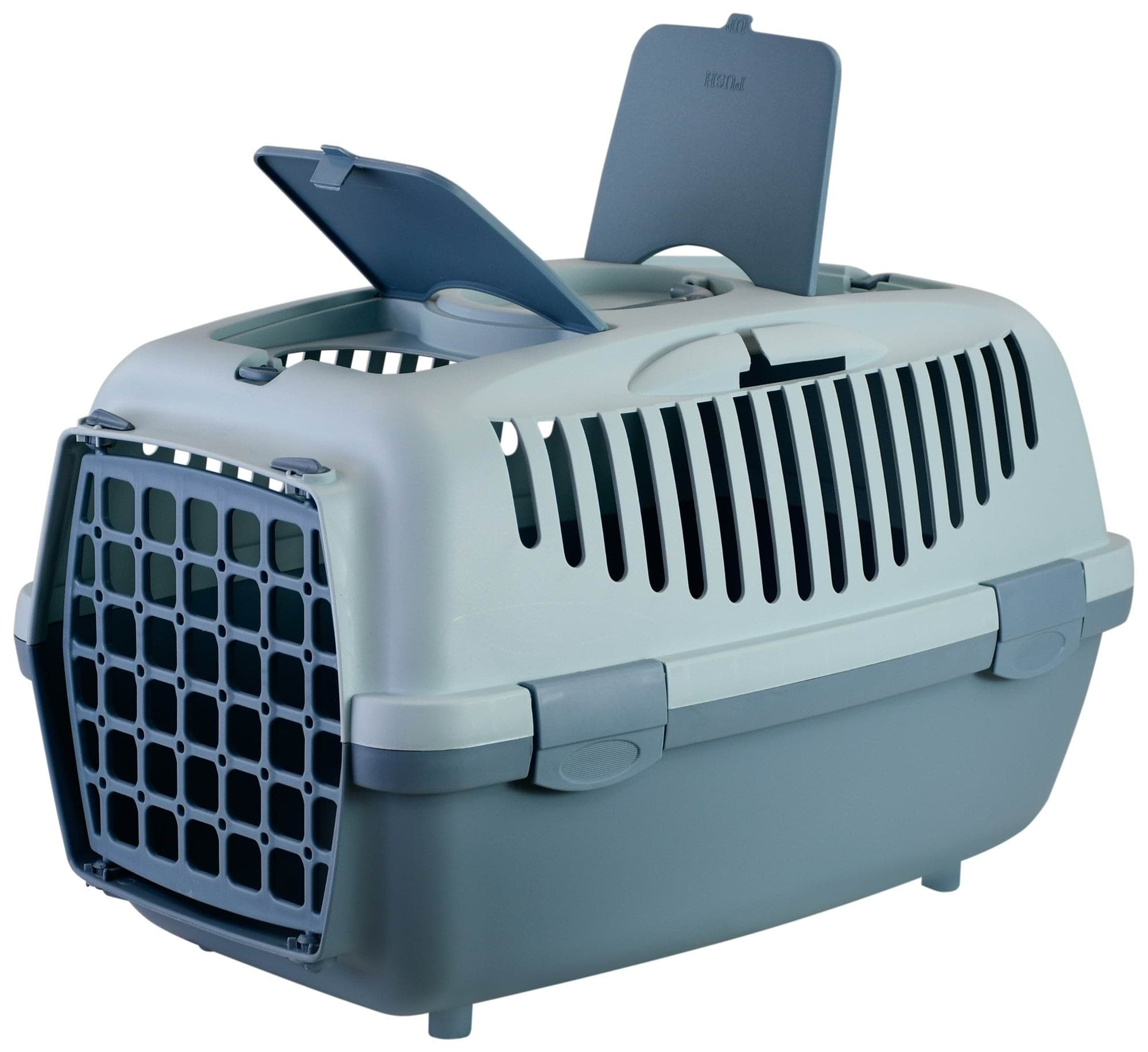 Transporter Gulliver 2 z plastikowymi drzwiczkami, 55 x 36 x 35 cm, niebieski/szary, 8 kg, Stefanpla