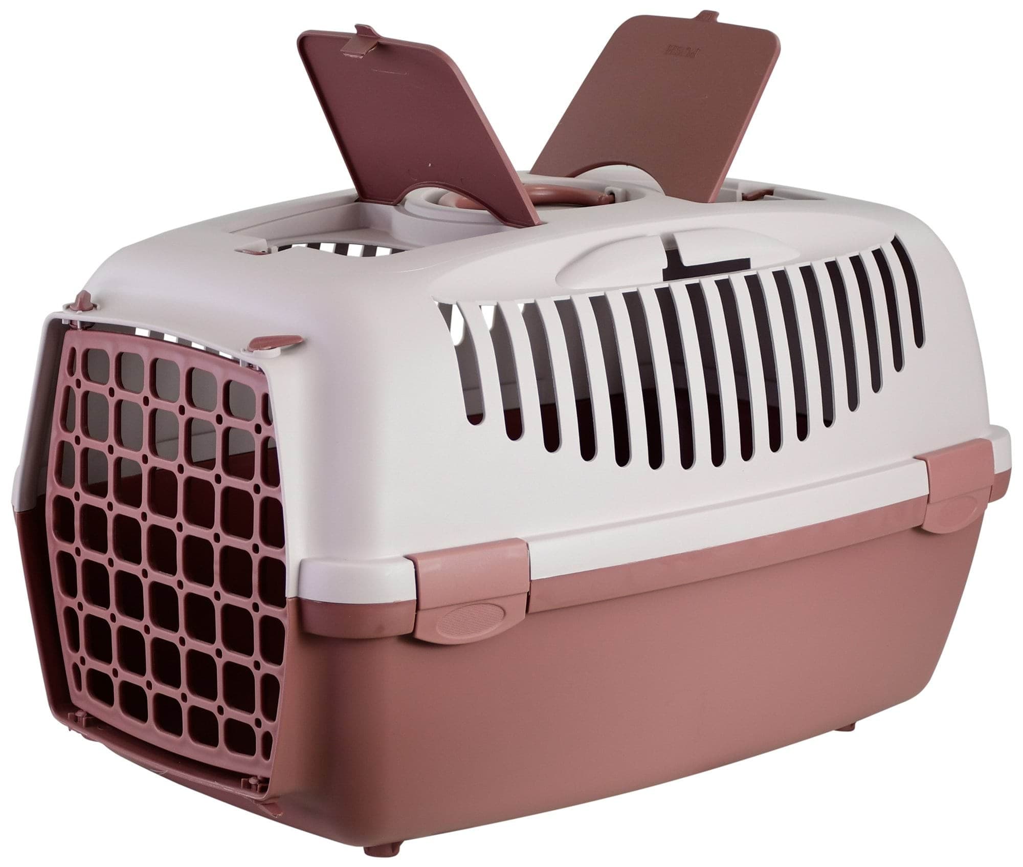 Transporter Gulliver 3 z plastikowymi drzwiczkami, 61 x 40 x 38 cm, różowy/brązowy, 12 kg, Stefanpla