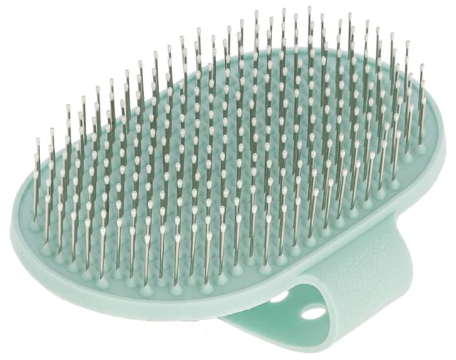 Kerbl zgrzebło dla terierów z regulowanym paskiem, 13x8 cm turkusowe