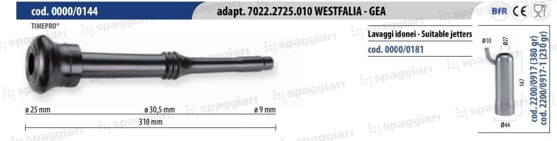 Guma strzykowa Westfalia WK2 7022.2725.010 25x9 mm 4 szt. Spaggiari