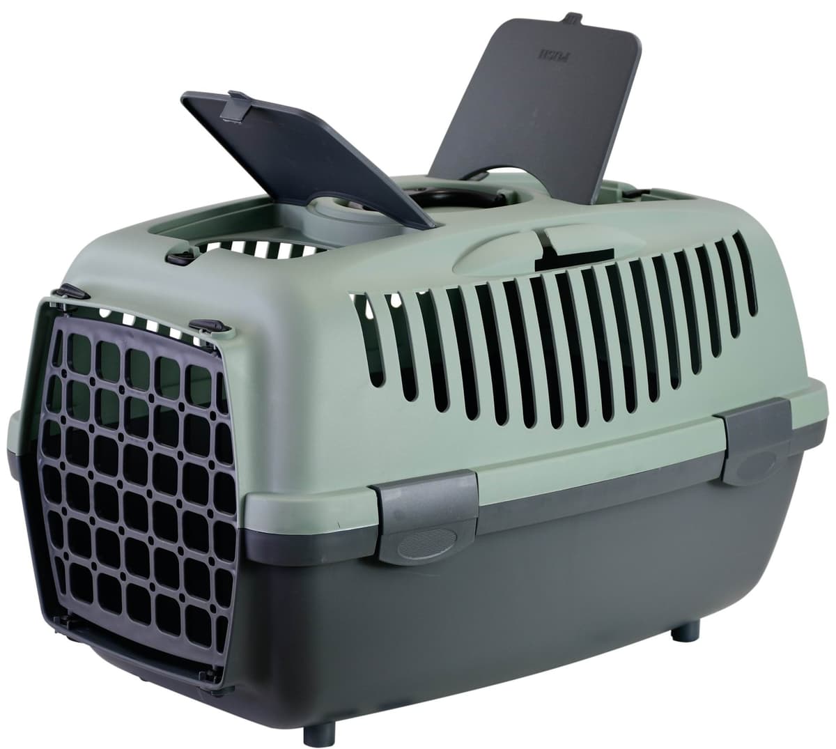 Transporter Gulliver 2 z plastikowymi drzwiczkami 55x36x35 cm szary/zielony