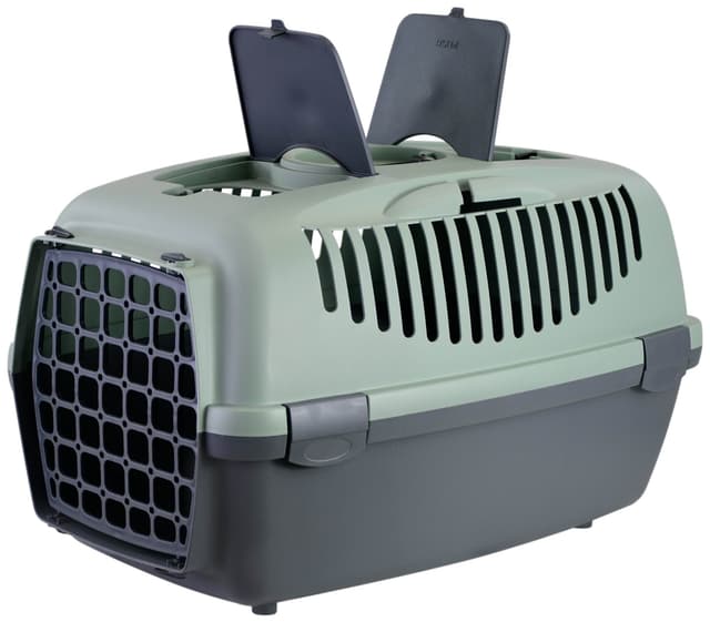 Transporter Gulliver 3 z plastikowymi drzwiczkami, 61 x 40 x 38 cm, szary/zielony, 12 kg, Stefanplas