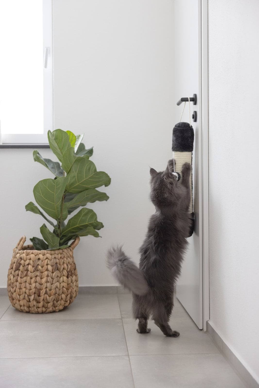 Drapak zawieszany dla kota z sizalu Soft 54 cm czarno-biały Kerbl