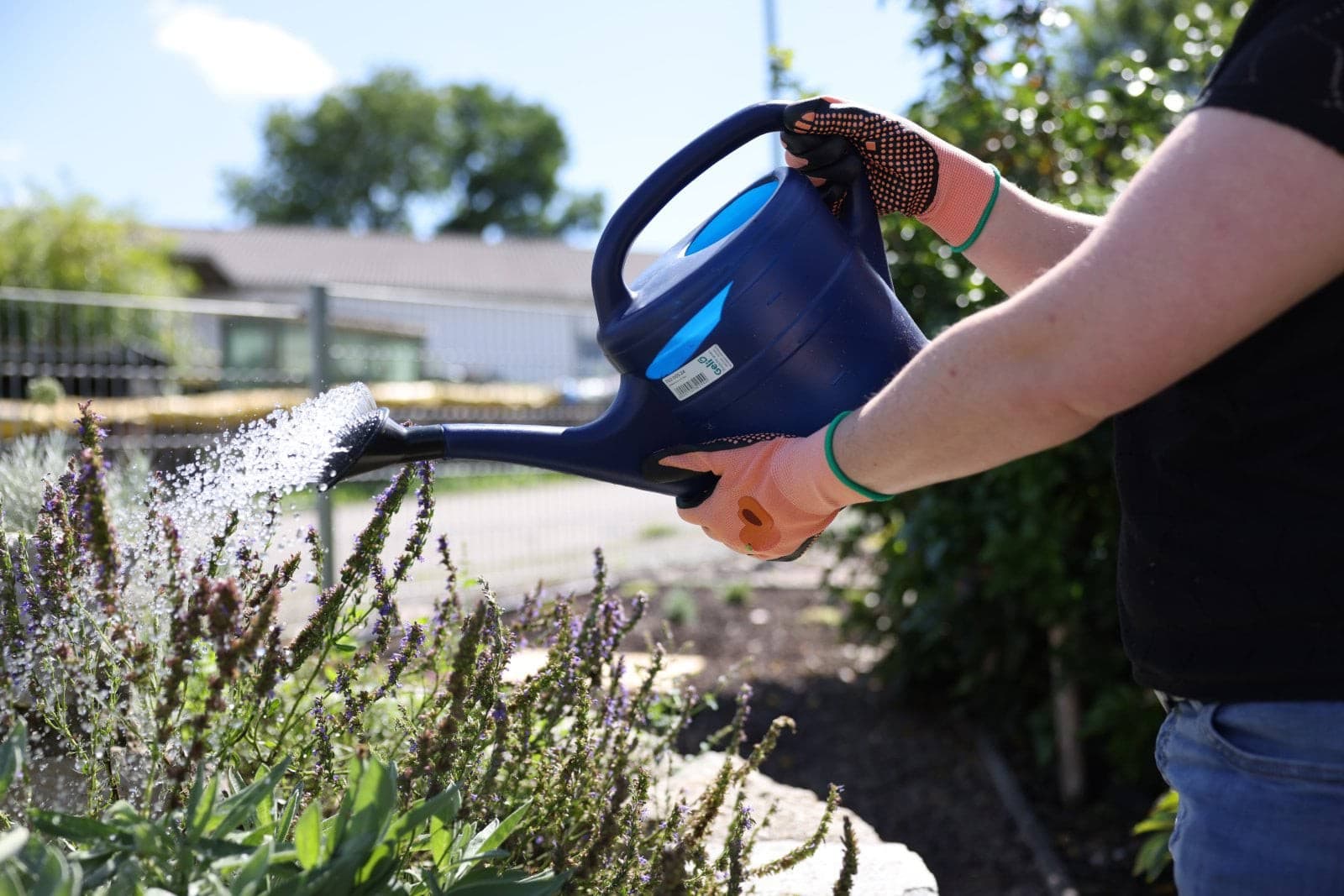 Rękawice ogrodowe Blossom nitrylowe z wypustkami morelowe rozmiar 7