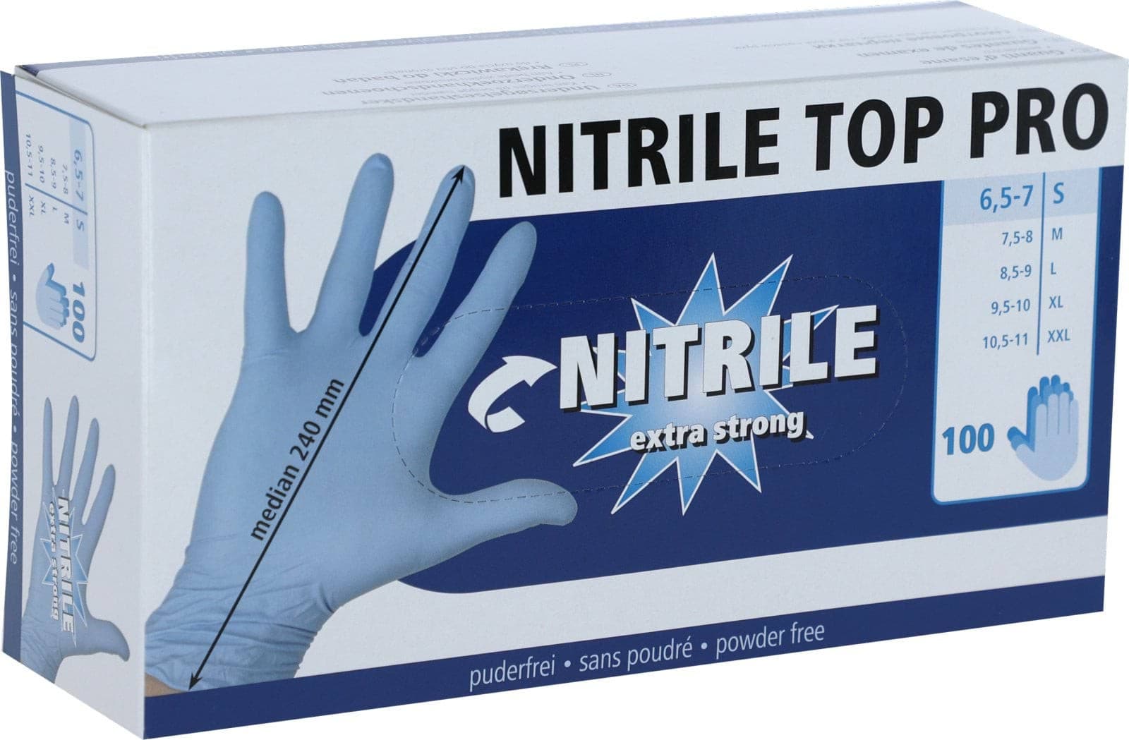 Rękawice nitrylowe Nitrile Top Pro S niebieskie 100 szt. KERBL