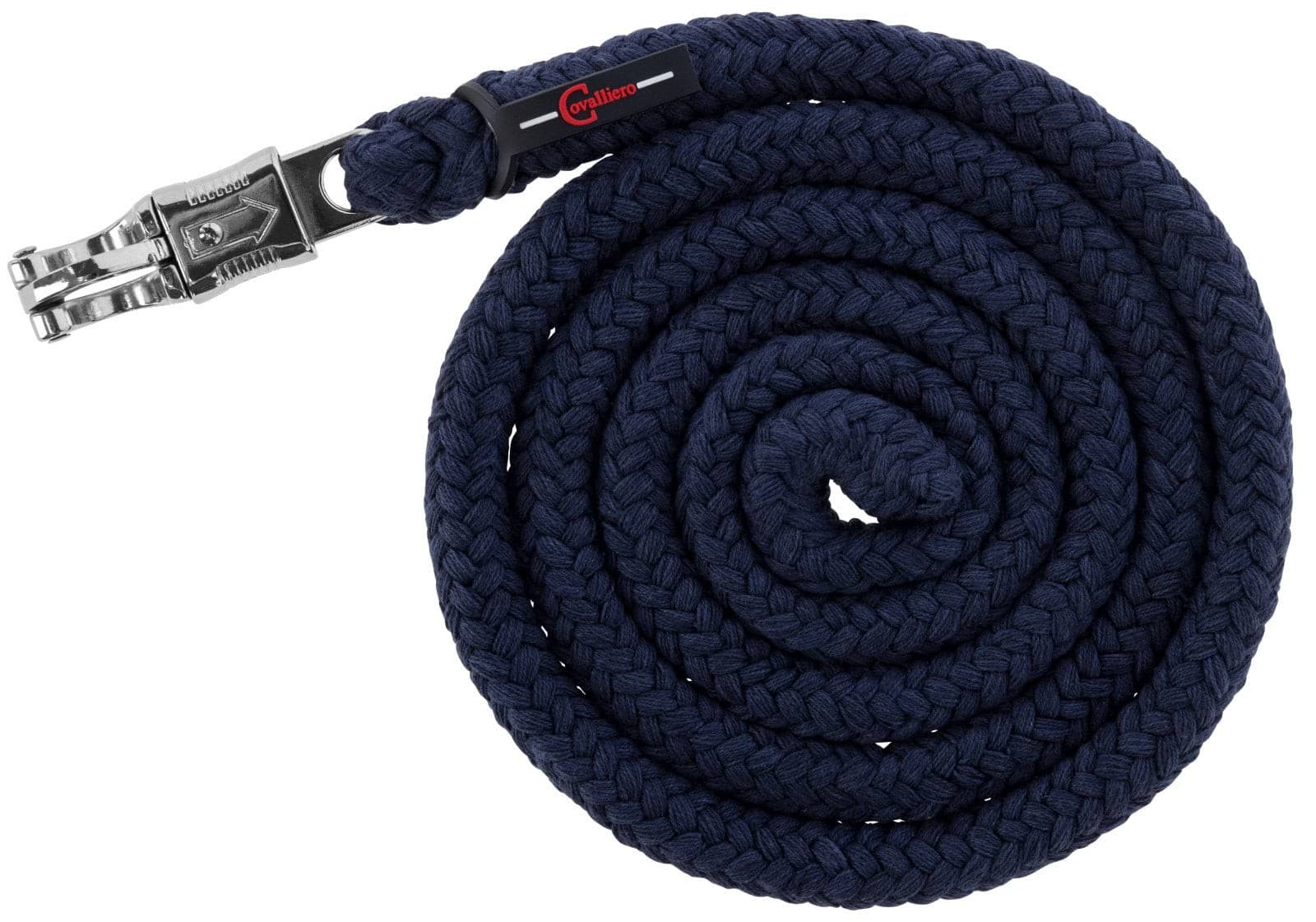 Uwiąz konia Doria 200 cm granatowy z bezpiecznym karabińczykiem Covalliero