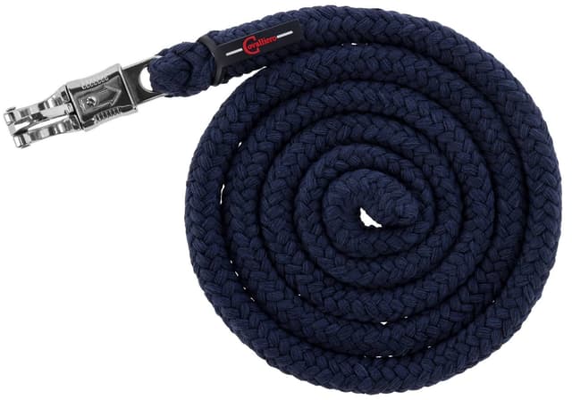 Uwiąz konia Doria 200 cm granatowy z bezpiecznym karabińczykiem Covalliero