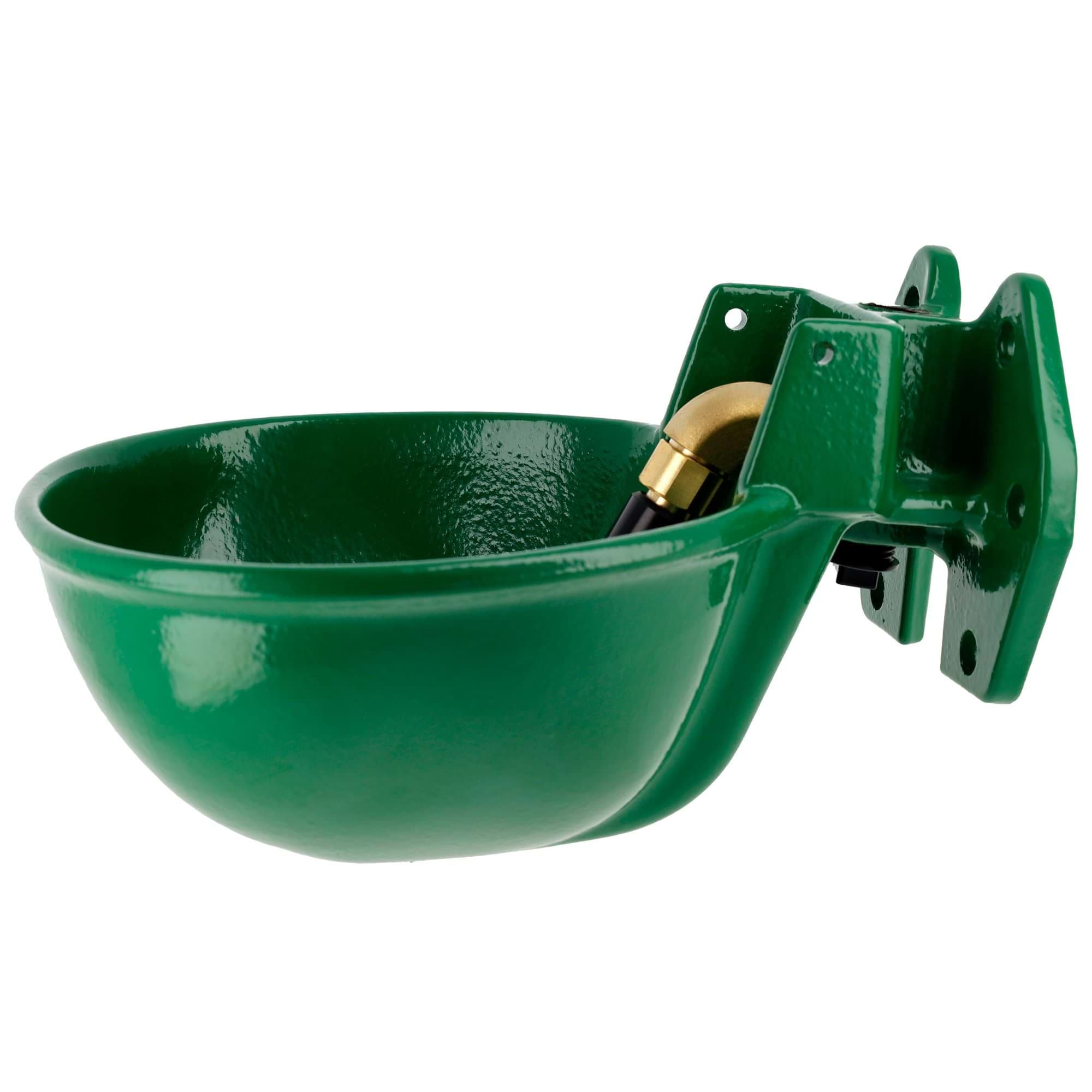 Poidło miskowe żeliwne Kerbl 2,5L oliwkowe dla bydła i koni