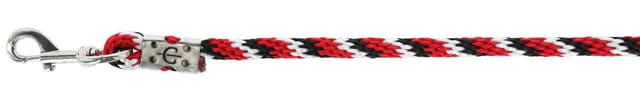 Uwiąz dla konia Mustang, zwykły karabińczyk, czerwony/czarny/biały, 200 cm
