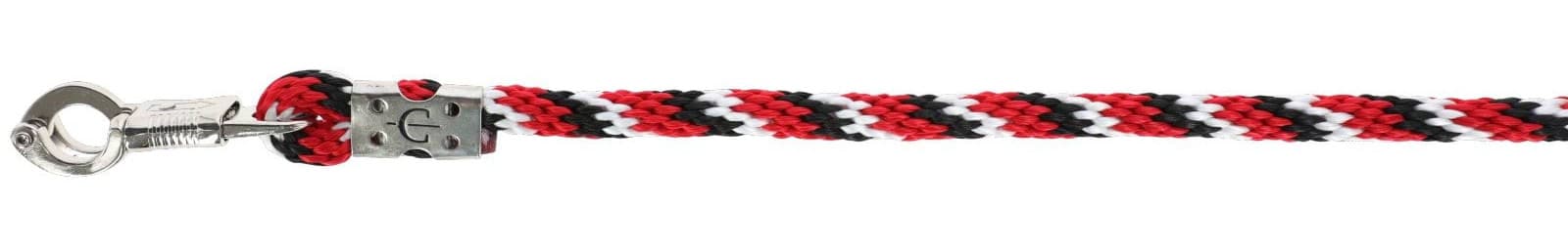 Uwiąz dla konia Mustang z bezpiecznym karabińczykiem 200 cm czerwony/czarny/biały